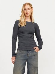 JJXX Bluzka Freya 12200404 Szary Stretch Fit. Szare bluzki damskie JJXX, s, bez wzorów, z bawełny, bez kołnierzyka, bez ramiączek. Za 39.99 zł.