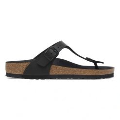 Birkenstock Gizeh BF Triples Black Japonki damskie. Czarne klapki damskie Birkenstock, bez wzorów, z mikrofibry, eleganckie, bez obcasa. Za 379.99 zł.