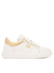 Elisabetta Franchi Sneakersy F4A9-E0506-0092 D Biały. Białe buty sportowe dziewczęce Elisabetta Franchi, bez wzorów, z materiału, bez zapięcia. Za 789.99 zł.
