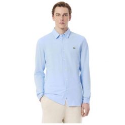 Koszula męska Lacoste. Niebieskie koszule męskie Lacoste, m, bez wzorów, z bawełny, biznesowe, bez kołnierzyka, bez ramiączek. Za 756.99 zł.
