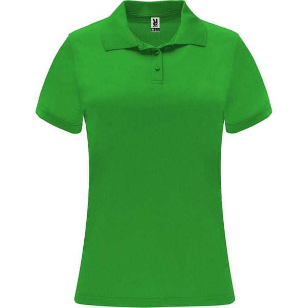 Damska Sportowa Koszulka Polo Z Krótkim Rękawem Monzha. Zielone koszulki sportowe damskie ROLY, l, bez wzorów, bez kołnierzyka, bez ramiączek. Za 46.99 zł.