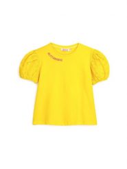 Original Marines T-Shirt DFP3191CF Żółty Regular Fit. Żółte t-shirty i topy dla dziewczynek Original Marines, bez wzorów, z bawełny, bez ramiączek. Za 59.99 zł.