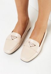 Beżowe Płaskie Mokasyny Loafersy z Delikatną Klamerką Bradlie. Brązowe mokasyny damskie Born2be, z jeansu, eleganckie. Za 64.99 zł.