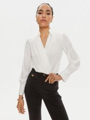 Elisabetta Franchi Body CB-007-46E2 Biały Regular Fit. Białe bluzki damskie Elisabetta Franchi, bez wzorów, z wiskozy, bez kołnierzyka, bez ramiączek. Za 1,329.00 zł.