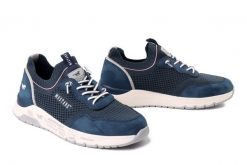 MUSTANG 26M0291003 navy, półbuty męskie. Niebieskie półbuty na co dzień męskie Mustang, bez zapięcia. Za 246.42 zł.