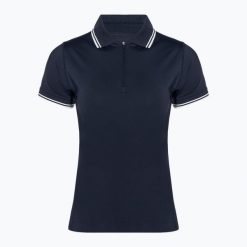 Koszulka damska Wilson Team Polo. Niebieskie koszulki sportowe damskie Wilson, bez wzorów, bez kołnierzyka, bez ramiączek, tenisowe. Za 229.99 zł.