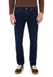 Męskie Spodnie jeansowe Mustang Style Vegas Slim Denim Blue 1017216 5000 902. Niebieskie spodnie materiałowe męskie Mustang, l, bez wzorów, z denimu. Za 219.99 zł.