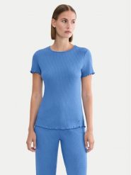 Triumph Koszulka piżamowa Mix & Match 10227214 Niebieski Regular Fit. Niebieskie koszule nocne damskie Triumph, bez wzorów, z bawełny. Za 109.99 zł.