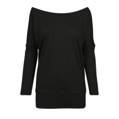Damska Bluzka Z Nietoperzowym Rękawem. Czarne bluzki damskie BUILD YOUR BRAND, xs, bez wzorów, sportowe, bez kołnierzyka. Za 67.99 zł.