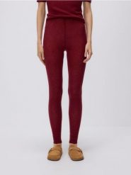 Wełniane legginsy - burgundowy. Czerwone legginsy damskie Reserved, l, bez wzorów, z dzianiny. Za 179.99 zł.