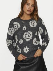 Vila Sweter Siya 14099841 Szary Regular Fit. Szare sukienki damskie Vila, s, bez wzorów, z syntetyku, bez kołnierzyka, bez ramiączek, bez kaptura. Za 159.99 zł.