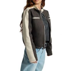 Kurtka VANS RYDEN BIKER JACKET FAD Brązowy. Brązowe kurtki damskie Vans, bez wzorów, z tkaniny, bez kaptura. Za 425.73 zł.