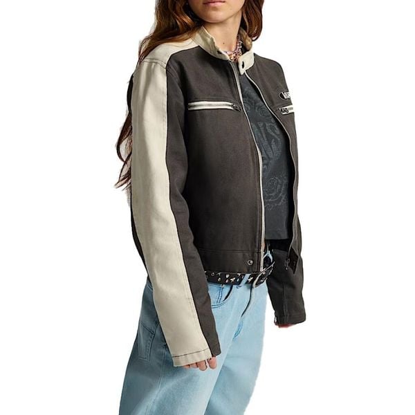 Kurtka VANS RYDEN BIKER JACKET FAD Brązowy. Brązowe kurtki damskie Vans, s, bez wzorów, z tkaniny, bez kaptura. Za 230.99 zł.