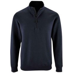 Sweter Męski Stan Zip Z Kołnierzem Stojącym. Niebieskie swetry przez głowę męskie SOL'S, m, bez wzorów, bez kołnierzyka. Za 118.99 zł.