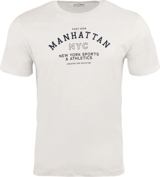 T-shirt męski Athl. Dpt Aster A0950 biały. Białe t-shirty męskie Erima, na lato, l, bez wzorów, z bawełny, klasyczne, bez kołnierzyka. Za 122.99 zł.