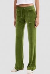 JUICY COUTURE Oliwkowe spodnie dresowe damskie Layla Low Rise, Rozmiar S. Zielone spodnie dresowe damskie Juicy Couture, s, bez wzorów, z dresówki. W wyprzedaży za 242.99 zł.