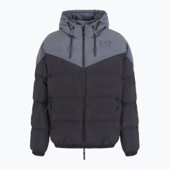 Kurtka męska EA7 Emporio Armani Train Athletic Colour Block Padded. Czarne kurtki męskie EA7 Emporio Armani, m, bez wzorów, z poliamidu, eleganckie, bez kaptura. Za 1,129.00 zł.