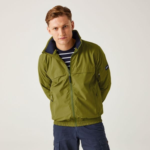 Shorebay męska kurtka przeciwdeszczowa. Zielone kurtki męskie Regatta, m, bez wzorów, z materiału, trekkingowe. W wyprzedaży za 142.49 zł.