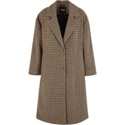 Oversize płaszcz w kratę damski Urban Classics. Brązowe płaszcze damskie Urban Classics, l, bez wzorów, z materiału, bez kaptura. Za 382.40 zł.