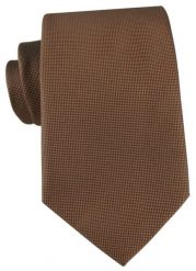 Krawat w Kolorze Ciemnego Karmelu, Mikrostruktura Tkaniny - Alties. Krawaty i muchy Alties, bez wzorów, z tkaniny, eleganckie. Za 55.00 zł.