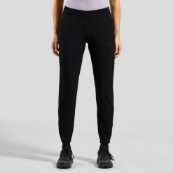 Spodnie techniczne damskie ODLO Pants regular length ZEROWEIGHT. Brązowe spodnie materiałowe damskie Odlo, bez wzorów, do biegania. Za 399.99 zł.