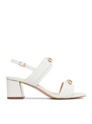 Lasocki Sandały CEO-6A9957-25 Biały. Białe sandały damskie Lasocki, bez wzorów, ze skóry, bez obcasa, na słupku, bez zapięcia. Za 229.99 zł.