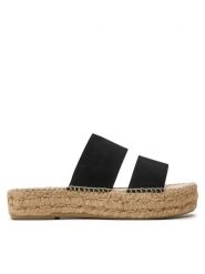 Manebi Espadryle Hamptons Double Sole 2 Bands Sandals K 1.0 JB Czarny. Czarne espadryle damskie Manebi, bez wzorów, ze skóry, bez obcasa, bez zapięcia. Za 549.99 zł.