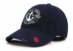 Bawełniana Czapka z Daszkiem (Bejsbolówka) - Pako Jeans - Granat, Przetarcia. Niebieskie czapki i kapelusze męskie Pako Jeans, bez wzorów, z bawełny. Za 55.00 zł.