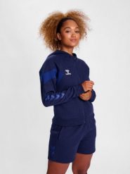 Damska bluza z kapturem na zamek błyskawiczny Hummel Travel. Czarne bluzy damskie Hummel, s, bez wzorów, z bawełny, z kapturem. Za 256.25 zł.