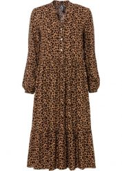 Sukienka midi z wiskozy. Niebieskie sukienki damskie bonprix, bez wzorów, z wiskozy, bez kołnierzyka, bez ramiączek, maxi, koszulowe. Za 149.99 zł.