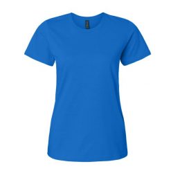 Damska Koszulka Softstyle O Średniej Grubości. Niebieskie koszulki sportowe damskie Gildan, m, bez wzorów, bez kołnierzyka, bez ramiączek, trekkingowe. Za 44.99 zł.