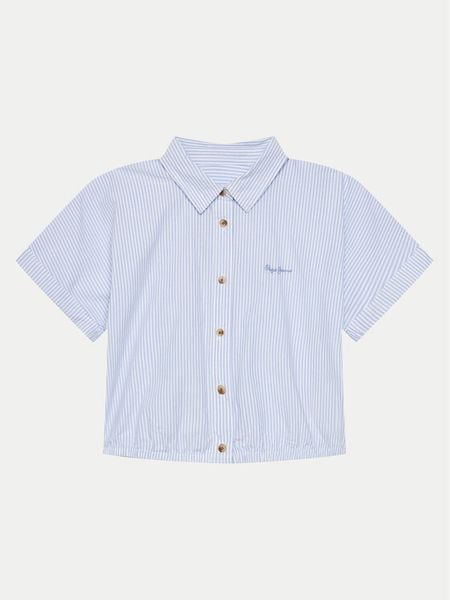 Pepe Jeans Koszula Olympia PG301678 Niebieski Regular Fit. Niebieskie bluzki dla dziewczynek Pepe Jeans, bez wzorów, z bawełny, bez ramiączek. Za 229.99 zł.