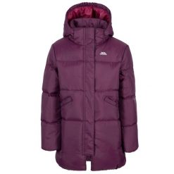 Kurtka Ocieplana Dla Dziewczynki Casual Ailie. Czerwone kurtki i płaszcze dla dziewczynek Trespass, bez wzorów, z materiału, długie, z kapturem. Za 168.99 zł.