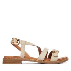 Sandały Tamaris. Białe sandały damskie Tamaris, bez wzorów, bez obcasa, na płaskiej podeszwie, bez zapięcia. Za 289.99 zł.