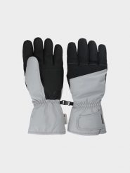 4F Rękawice narciarskie Thinsulate męskie - szare L. Szare rękawiczki męskie 4f, bez wzorów, z dzianiny, sportowe. Za 149.99 zł.