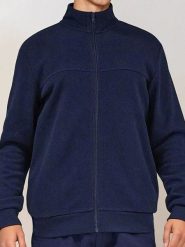 Rozpinana bluza ze stójką - granatowy. Niebieskie bluzy męskie Sinsay, l, bez wzorów, bez kaptura. Za 59.99 zł.