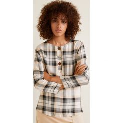 Mango - Bluzka Austin. Szare bluzki damskie Mango, z materiału, casualowe, z okrągłym kołnierzem, z krótkim rękawem. Za 119.90 zł.