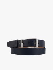 Granatowy pasek ze skóry licowej. Niebieskie paski damskie Brawo sp. z o.o., bez wzorów, z denimu, eleganckie. Za 129.99 zł.