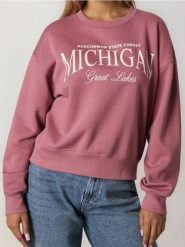 Bluza crewneck - różowy. Czerwone bluzy damskie Sinsay, l, bez wzorów, bez kaptura. Za 35.99 zł.