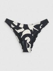 4F Dół od bikini damski - czarno-biały L. Białe bikini damskie 4f, l, bez wzorów. Za 49.99 zł.