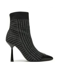 KARL LAGERFELD Botki KL31343 Czarny. Czarne botki damskie KARL LAGERFELD, z materiału, bez obcasa, na szpilce, bez zapięcia. Za 519.99 zł.