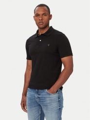 Guess Polo M6YP66 K4394 Czarny Extra Slim Fit. Czarne koszulki polo męskie Guess, m, z aplikacjami, z bawełny, bez ramiączek. Za 264.99 zł.