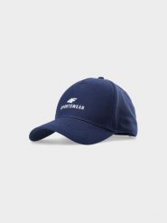4F Czapka z daszkiem strapback uniseks - granatowa S/M. Niebieskie czapki i kapelusze damskie 4f, na lato, bez wzorów, z bawełny, klasyczne. W wyprzedaży za 29.99 zł.