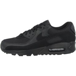Buty do chodzenia męskie Nike Air Max 90. Czarne eleganckie półbuty Nike, z materiału, eleganckie, bez zapięcia. Za 848.00 zł.