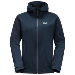 Kurtka hardshell damska Jack Wolfskin Pack & Go Shell. Niebieskie kurtki damskie Jack Wolfskin, l, bez wzorów, z hardshellu, bez kaptura. Za 549.00 zł.