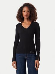 Guess Sweter W6YR10 Z0949 Czarny Slim Fit. Czarne swetry damskie Guess, l, z aplikacjami, z wiskozy, bez kołnierzyka, bez ramiączek, bez kaptura. Za 344.99 zł.