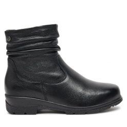 Botki Caprice. Czarne botki damskie Caprice, bez obcasa, na płaskiej podeszwie, bez zapięcia. Za 479.99 zł.