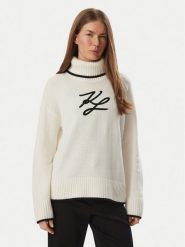 KARL LAGERFELD Golf B4W18033 Biały Regular Fit. Białe swetry damskie KARL LAGERFELD, s, bez wzorów, z syntetyku, bez kołnierzyka, bez ramiączek, bez kaptura. Za 1,299.00 zł.