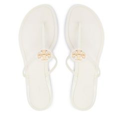 Japonki Tory Burch. Białe klapki damskie Tory Burch, bez wzorów, bez obcasa. Za 729.99 zł.