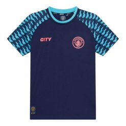 Męska koszulka piłkarska Manchester City. Niebieskie koszulki sportowe męskie MANCHESTER CITY, m, bez wzorów, bez kołnierzyka, bez ramiączek, do piłki nożnej. Za 189.99 zł.